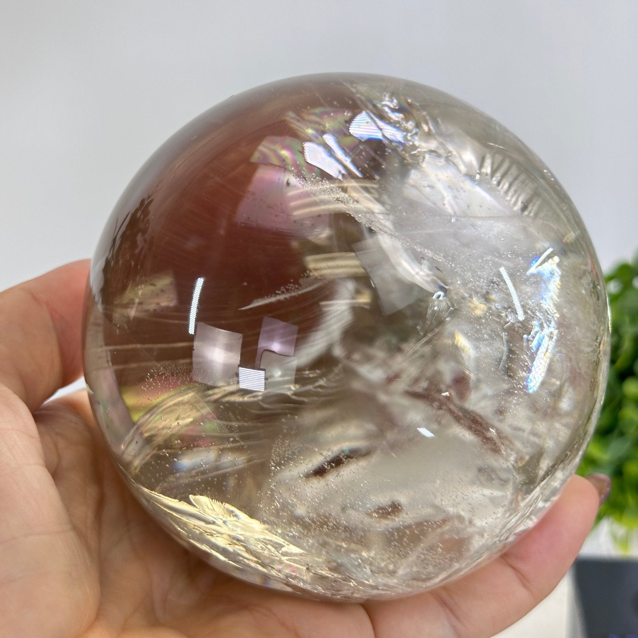 Super Quality Smoky Quartz Sphere on Metal Stand 3 lbs & 7.7" Tall #5636 - 0008 - Brazil GemsBrazil GemsSuper Quality Smoky Quartz Sphere on Metal Stand 3 lbs & 7.7" Tall #5636 - 0008Spheres5636 - 0008