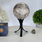 Super Quality Smoky Quartz Sphere on Metal Stand 3 lbs & 7.7" Tall #5636 - 0008 - Brazil GemsBrazil GemsSuper Quality Smoky Quartz Sphere on Metal Stand 3 lbs & 7.7" Tall #5636 - 0008Spheres5636 - 0008