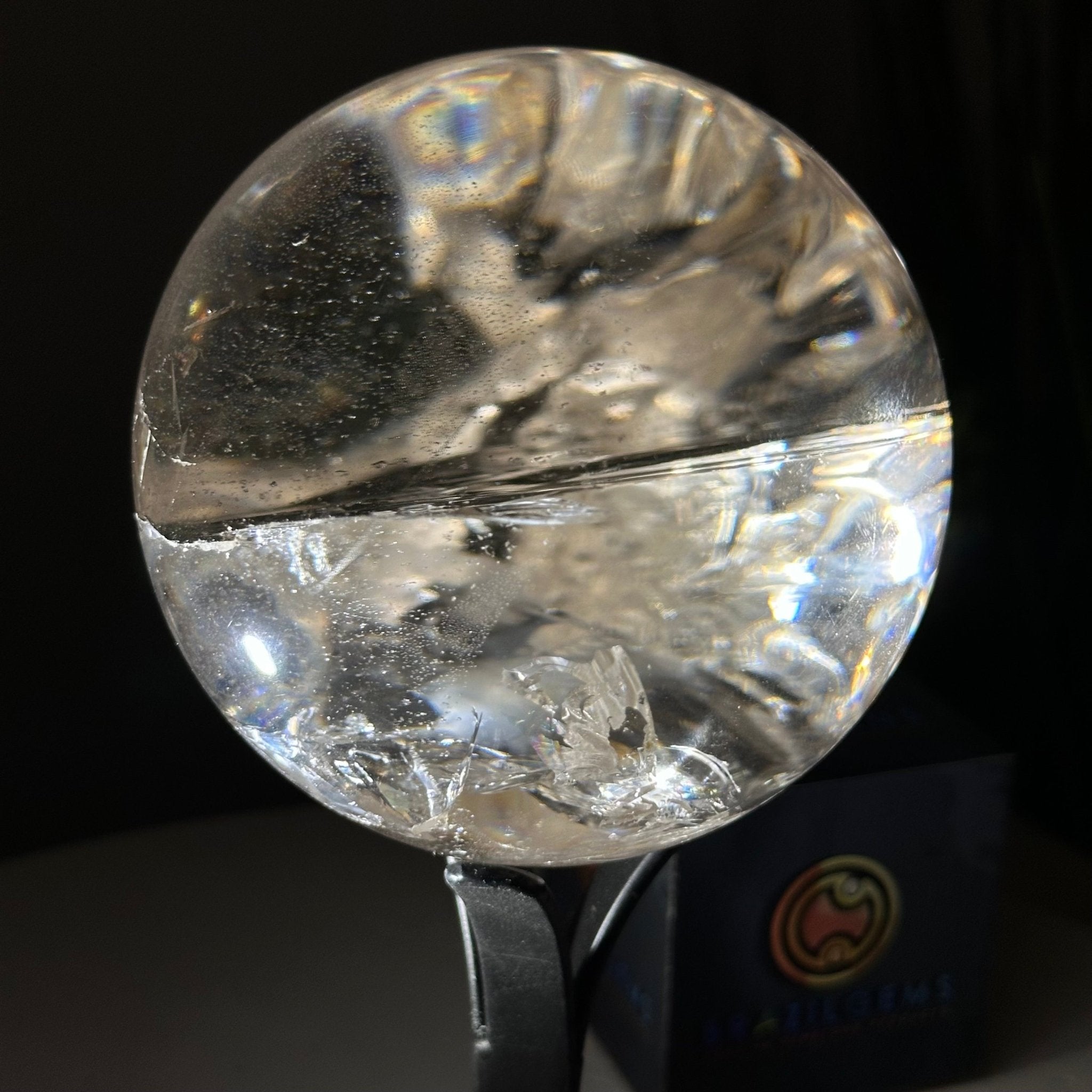 Super Quality Smoky Quartz Sphere on Metal Stand 3 lbs & 7.7" Tall #5636 - 0008 - Brazil GemsBrazil GemsSuper Quality Smoky Quartz Sphere on Metal Stand 3 lbs & 7.7" Tall #5636 - 0008Spheres5636 - 0008