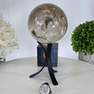 Super Quality Smoky Quartz Sphere on Metal Stand 3.3 lbs & 7.9" Tall #5636 - 0009 - Brazil GemsBrazil GemsSuper Quality Smoky Quartz Sphere on Metal Stand 3.3 lbs & 7.9" Tall #5636 - 0009Spheres5636 - 0009