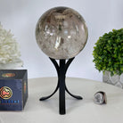 Super Quality Smoky Quartz Sphere on Metal Stand 3.3 lbs & 7.9" Tall #5636 - 0009 - Brazil GemsBrazil GemsSuper Quality Smoky Quartz Sphere on Metal Stand 3.3 lbs & 7.9" Tall #5636 - 0009Spheres5636 - 0009