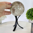 Super Quality Smoky Quartz Sphere on Metal Stand 3.3 lbs & 7.9" Tall #5636 - 0009 - Brazil GemsBrazil GemsSuper Quality Smoky Quartz Sphere on Metal Stand 3.3 lbs & 7.9" Tall #5636 - 0009Spheres5636 - 0009