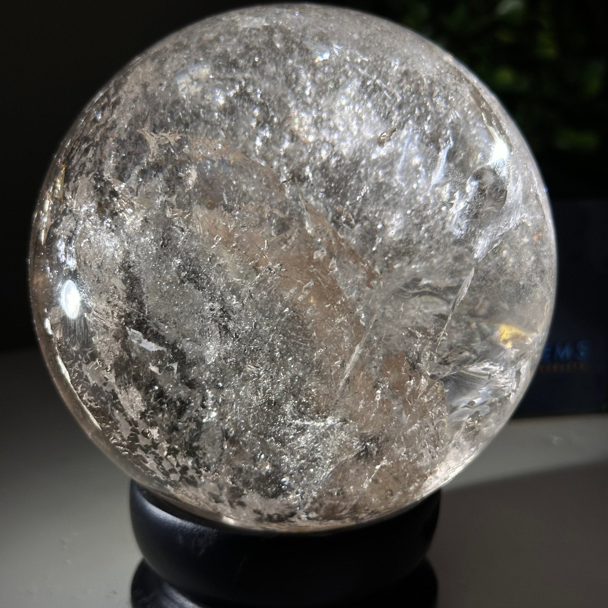 Super Quality Smoky Quartz Sphere on Wood Base 3.3 lbs & 4.9" Tall #5636 - 0010 - Brazil GemsBrazil GemsSuper Quality Smoky Quartz Sphere on Wood Base 3.3 lbs & 4.9" Tall #5636 - 0010Spheres5636 - 0010