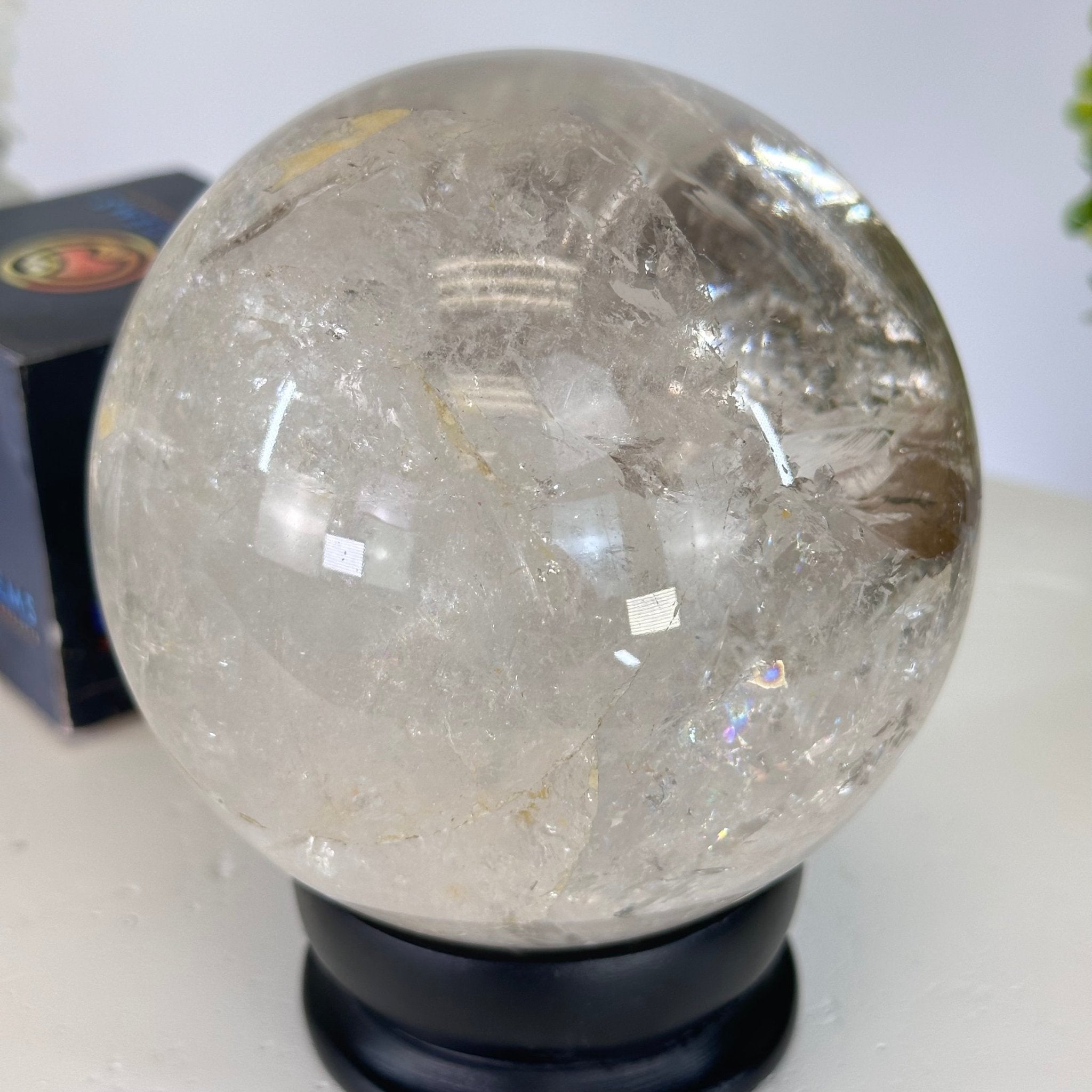 Super Quality Smoky Quartz Sphere on Wood Base 3.4 lbs & 5" Tall #5636 - 0011 - Brazil GemsBrazil GemsSuper Quality Smoky Quartz Sphere on Wood Base 3.4 lbs & 5" Tall #5636 - 0011Spheres5636 - 0011