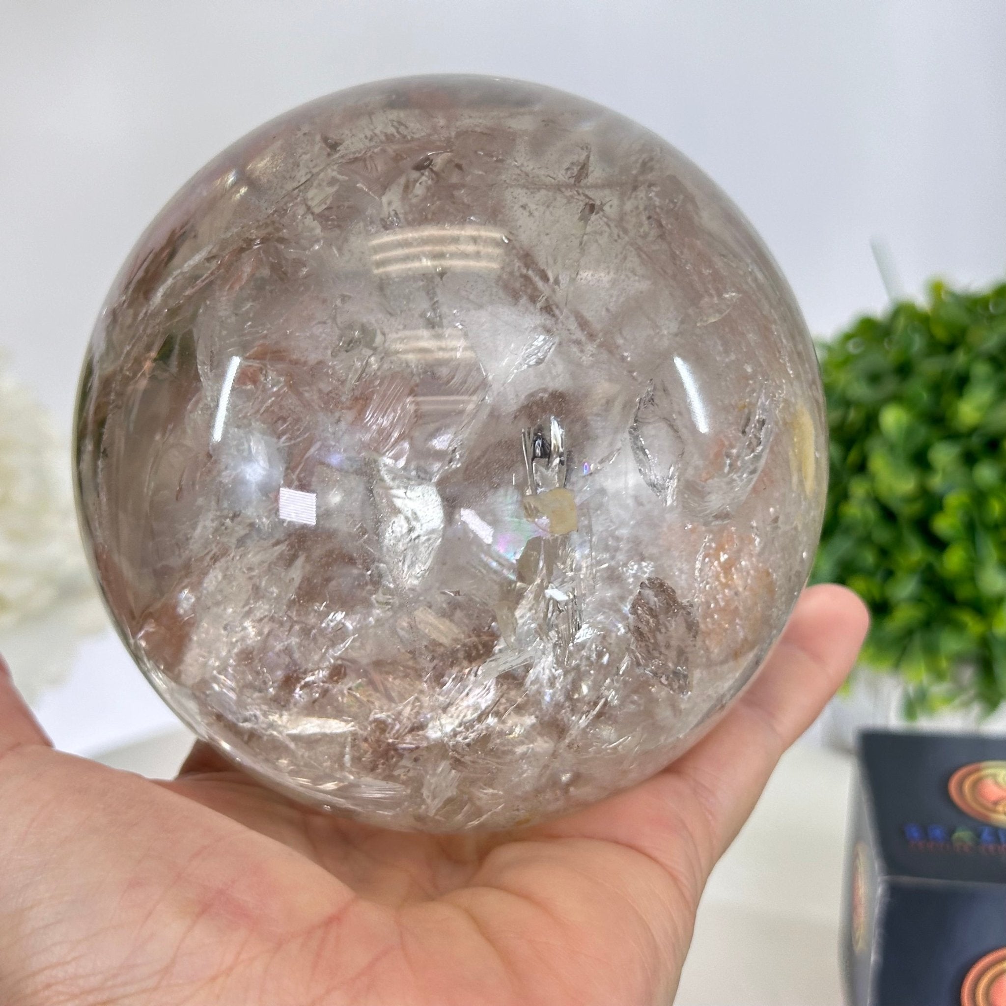 Super Quality Smoky Quartz Sphere on Wood Base 4 lbs & 5.2" Tall #5636 - 0012 - Brazil GemsBrazil GemsSuper Quality Smoky Quartz Sphere on Wood Base 4 lbs & 5.2" Tall #5636 - 0012Spheres5636 - 0012