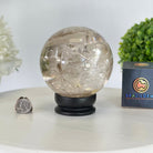 Super Quality Smoky Quartz Sphere on Wood Base 4.5 lbs & 5.4" Tall #5636 - 0013 - Brazil GemsBrazil GemsSuper Quality Smoky Quartz Sphere on Wood Base 4.5 lbs & 5.4" Tall #5636 - 0013Spheres5636 - 0013