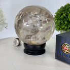 Super Quality Smoky Quartz Sphere on Wood Base 4.5 lbs & 5.4" Tall #5636 - 0013 - Brazil GemsBrazil GemsSuper Quality Smoky Quartz Sphere on Wood Base 4.5 lbs & 5.4" Tall #5636 - 0013Spheres5636 - 0013