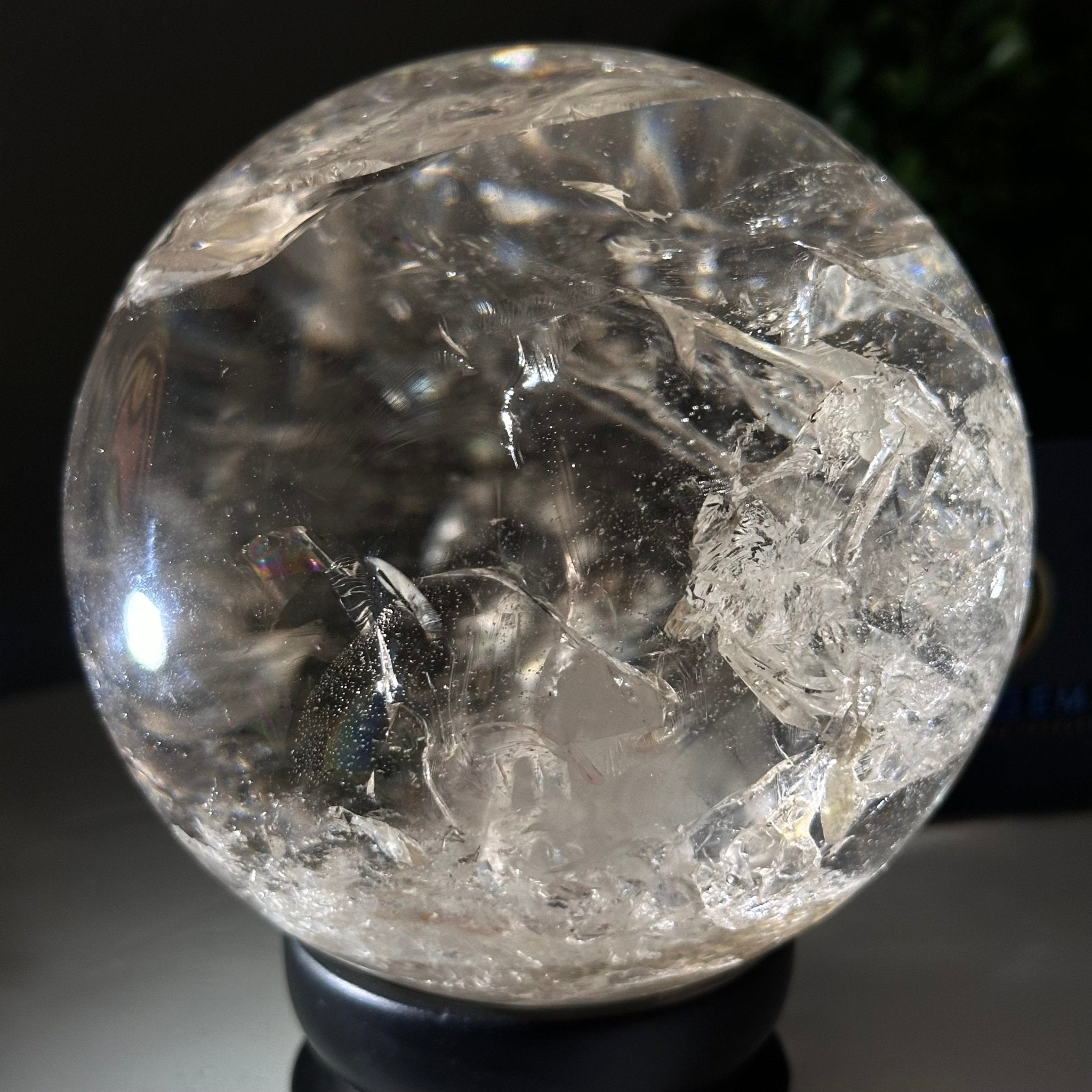 Super Quality Smoky Quartz Sphere on Wood Base 4.5 lbs & 5.4" Tall #5636 - 0013 - Brazil GemsBrazil GemsSuper Quality Smoky Quartz Sphere on Wood Base 4.5 lbs & 5.4" Tall #5636 - 0013Spheres5636 - 0013