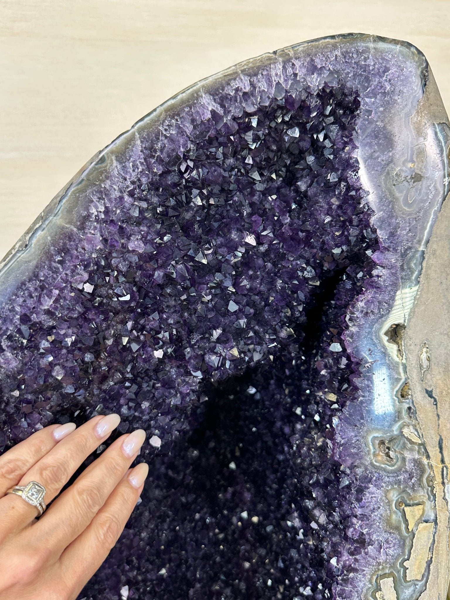 Super Quality Uruguayan Amethyst Cluster on a Metal Base, 169.8 lbs & 48.9" Tall, #5491 - 0250 - Brazil GemsBrazil GemsSuper Quality Uruguayan Amethyst Cluster on a Metal Base, 169.8 lbs & 48.9" Tall, #5491 - 0250Clusters on Fixed Bases5491 - 0250