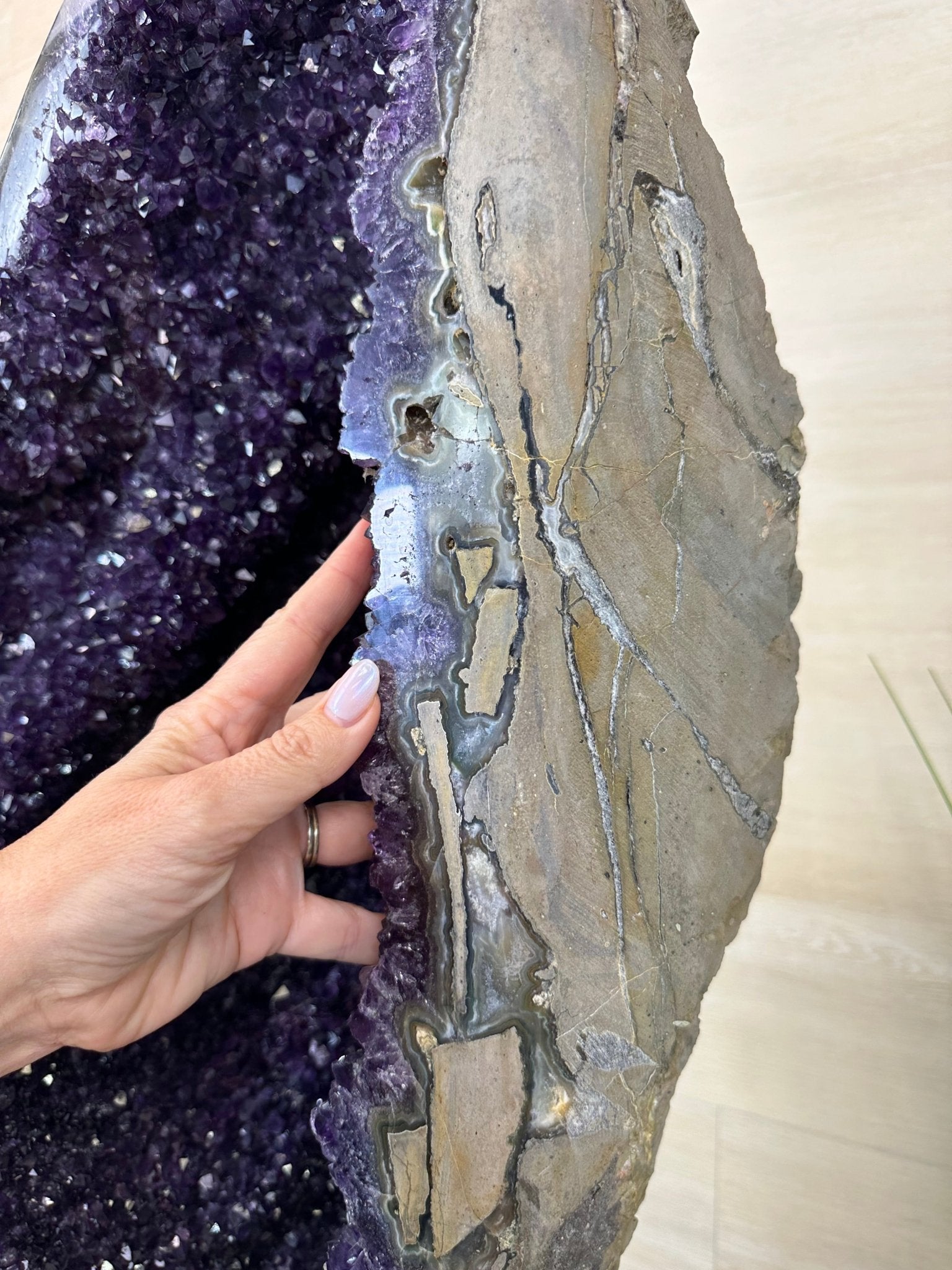 Super Quality Uruguayan Amethyst Cluster on a Metal Base, 169.8 lbs & 48.9" Tall, #5491 - 0250 - Brazil GemsBrazil GemsSuper Quality Uruguayan Amethyst Cluster on a Metal Base, 169.8 lbs & 48.9" Tall, #5491 - 0250Clusters on Fixed Bases5491 - 0250