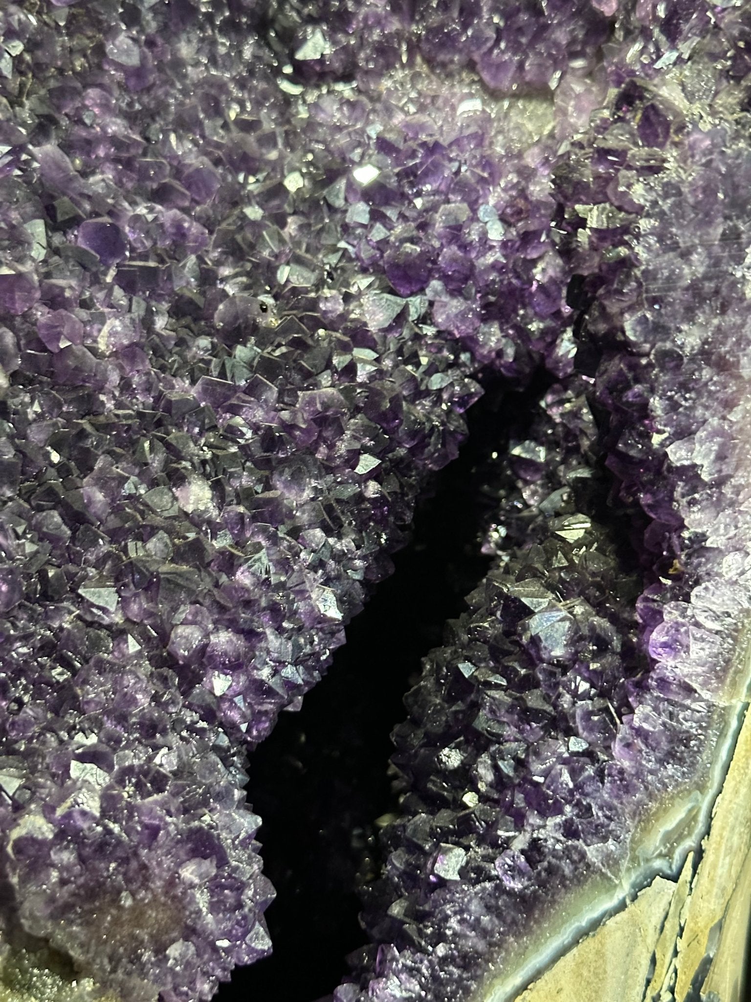 Super Quality Uruguayan Amethyst Cluster on a Metal Base, 169.8 lbs & 48.9" Tall, #5491 - 0250 - Brazil GemsBrazil GemsSuper Quality Uruguayan Amethyst Cluster on a Metal Base, 169.8 lbs & 48.9" Tall, #5491 - 0250Clusters on Fixed Bases5491 - 0250