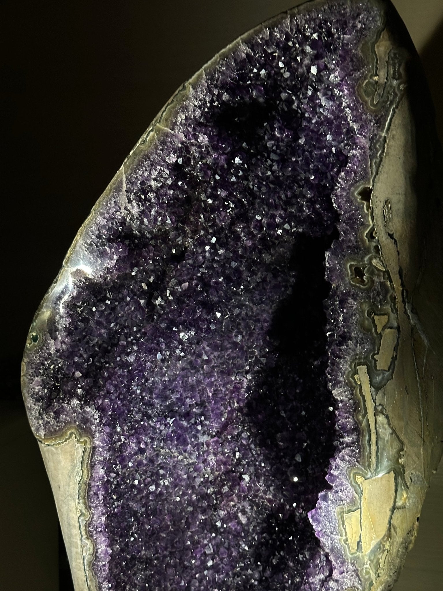 Super Quality Uruguayan Amethyst Cluster on a Metal Base, 169.8 lbs & 48.9" Tall, #5491 - 0250 - Brazil GemsBrazil GemsSuper Quality Uruguayan Amethyst Cluster on a Metal Base, 169.8 lbs & 48.9" Tall, #5491 - 0250Clusters on Fixed Bases5491 - 0250