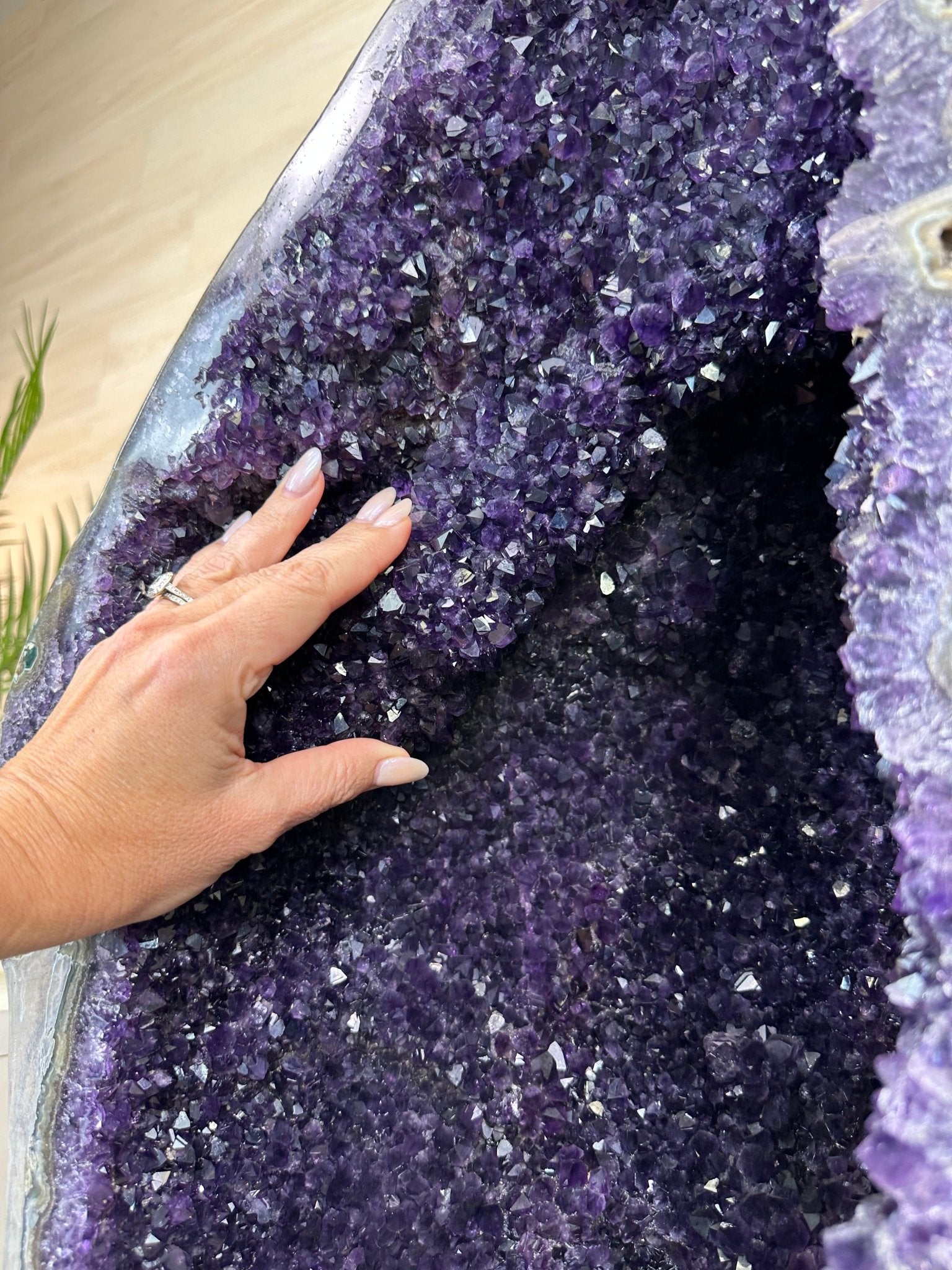 Super Quality Uruguayan Amethyst Cluster on a Metal Base, 169.8 lbs & 48.9" Tall, #5491 - 0250 - Brazil GemsBrazil GemsSuper Quality Uruguayan Amethyst Cluster on a Metal Base, 169.8 lbs & 48.9" Tall, #5491 - 0250Clusters on Fixed Bases5491 - 0250