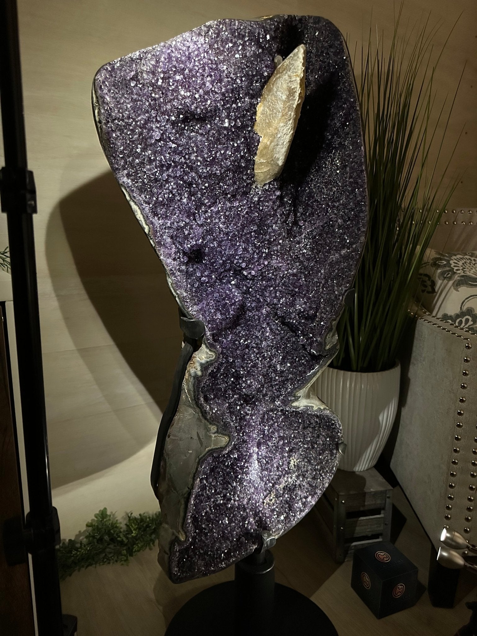 Super Quality Uruguayan Amethyst Cluster on Rotating Stand, 119.1 lbs & 46.7" Tall #5492 - 0034 - Brazil GemsBrazil GemsSuper Quality Uruguayan Amethyst Cluster on Rotating Stand, 119.1 lbs & 46.7" Tall #5492 - 0034Clusters on Rotating Bases5492 - 0034