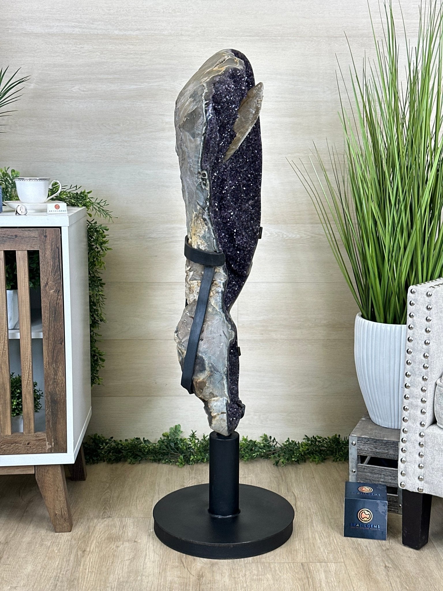 Super Quality Uruguayan Amethyst Cluster on Rotating Stand, 119.1 lbs & 46.7" Tall #5492 - 0034 - Brazil GemsBrazil GemsSuper Quality Uruguayan Amethyst Cluster on Rotating Stand, 119.1 lbs & 46.7" Tall #5492 - 0034Clusters on Rotating Bases5492 - 0034