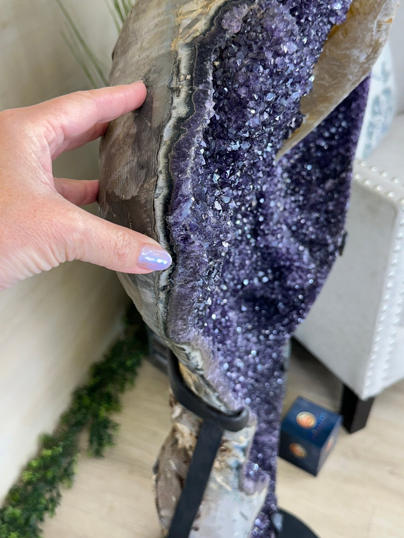 Super Quality Uruguayan Amethyst Cluster on Rotating Stand, 119.1 lbs & 46.7" Tall #5492 - 0034 - Brazil GemsBrazil GemsSuper Quality Uruguayan Amethyst Cluster on Rotating Stand, 119.1 lbs & 46.7" Tall #5492 - 0034Clusters on Rotating Bases5492 - 0034