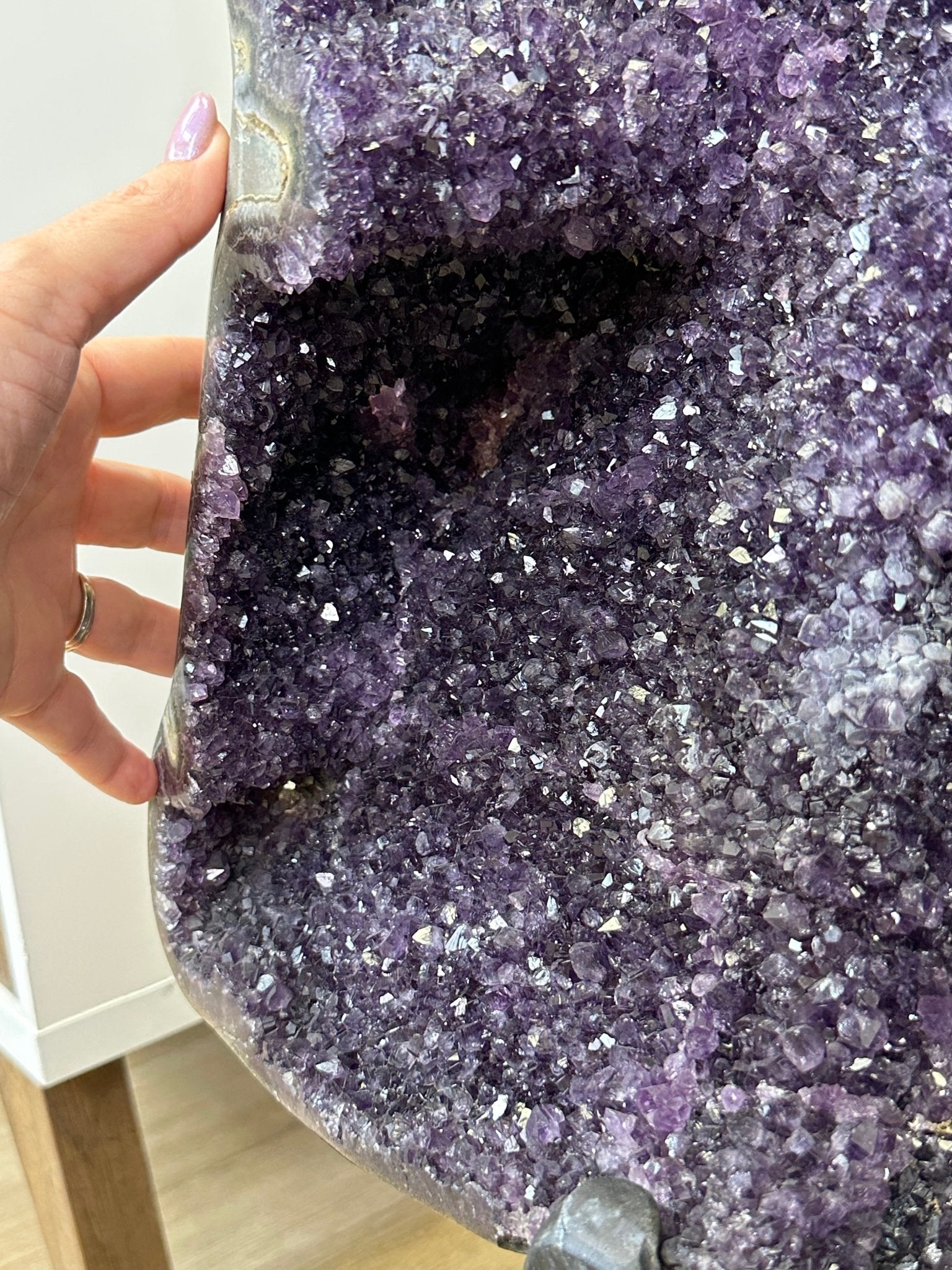 Super Quality Uruguayan Amethyst Cluster on Rotating Stand, 119.1 lbs & 46.7" Tall #5492 - 0034 - Brazil GemsBrazil GemsSuper Quality Uruguayan Amethyst Cluster on Rotating Stand, 119.1 lbs & 46.7" Tall #5492 - 0034Clusters on Rotating Bases5492 - 0034