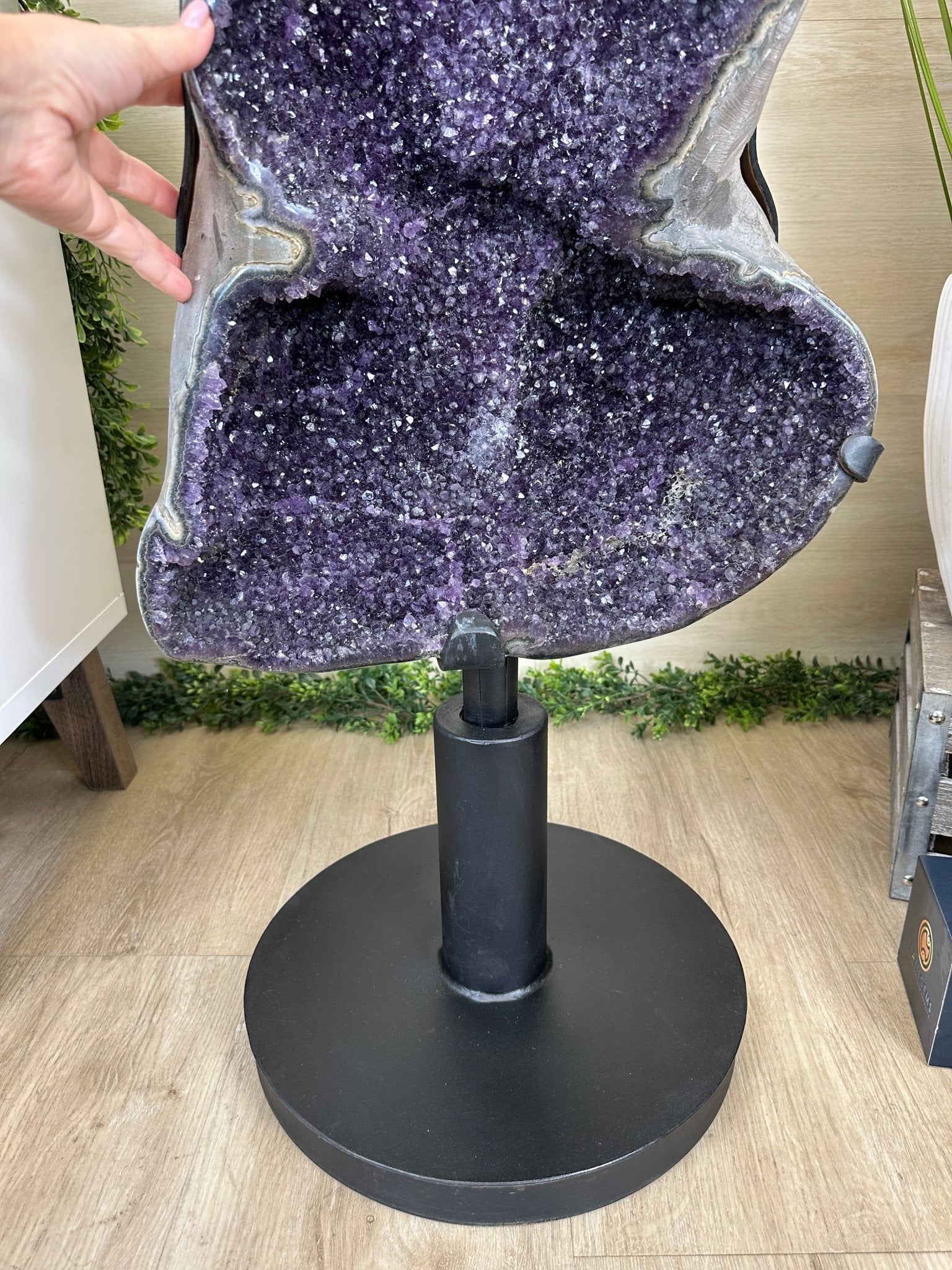 Super Quality Uruguayan Amethyst Cluster on Rotating Stand, 119.1 lbs & 46.7" Tall #5492 - 0034 - Brazil GemsBrazil GemsSuper Quality Uruguayan Amethyst Cluster on Rotating Stand, 119.1 lbs & 46.7" Tall #5492 - 0034Clusters on Rotating Bases5492 - 0034