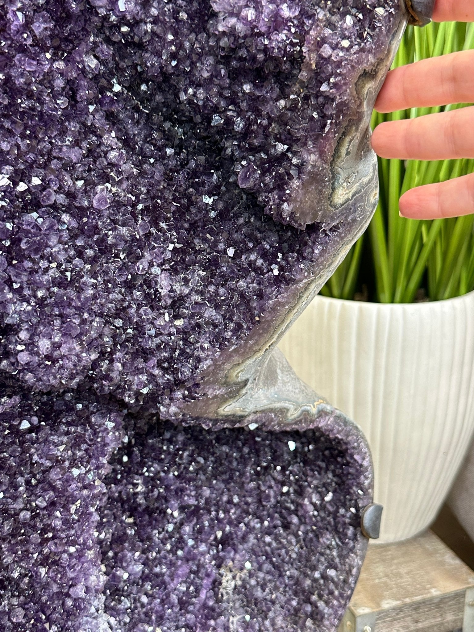 Super Quality Uruguayan Amethyst Cluster on Rotating Stand, 119.1 lbs & 46.7" Tall #5492 - 0034 - Brazil GemsBrazil GemsSuper Quality Uruguayan Amethyst Cluster on Rotating Stand, 119.1 lbs & 46.7" Tall #5492 - 0034Clusters on Rotating Bases5492 - 0034