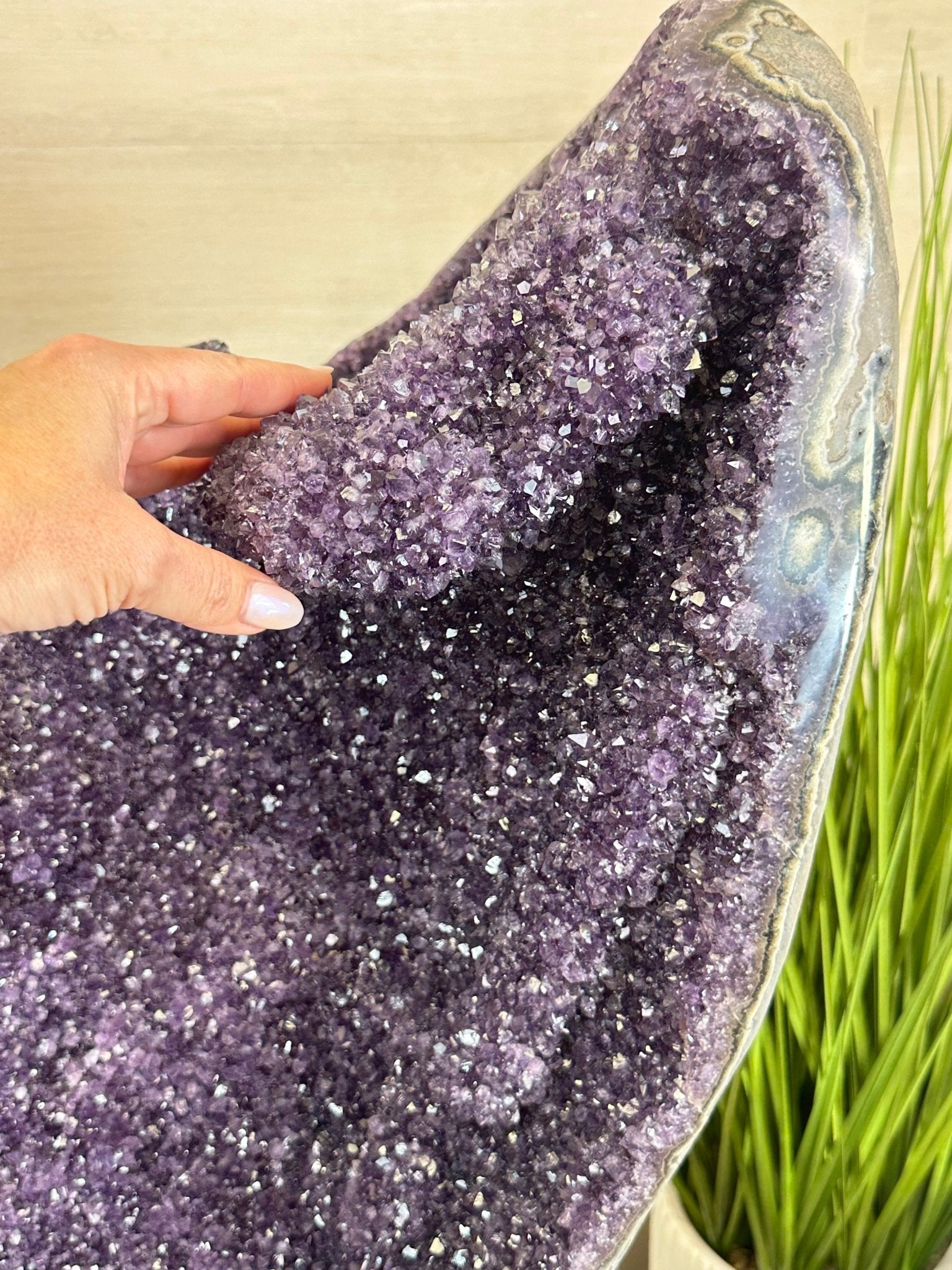 Super Quality Uruguayan Amethyst Cluster on Rotating Stand, 227.1 lbs & 53.1" Tall #5492 - 0035 - Brazil GemsBrazil GemsSuper Quality Uruguayan Amethyst Cluster on Rotating Stand, 227.1 lbs & 53.1" Tall #5492 - 0035Clusters on Rotating Bases5492 - 0035