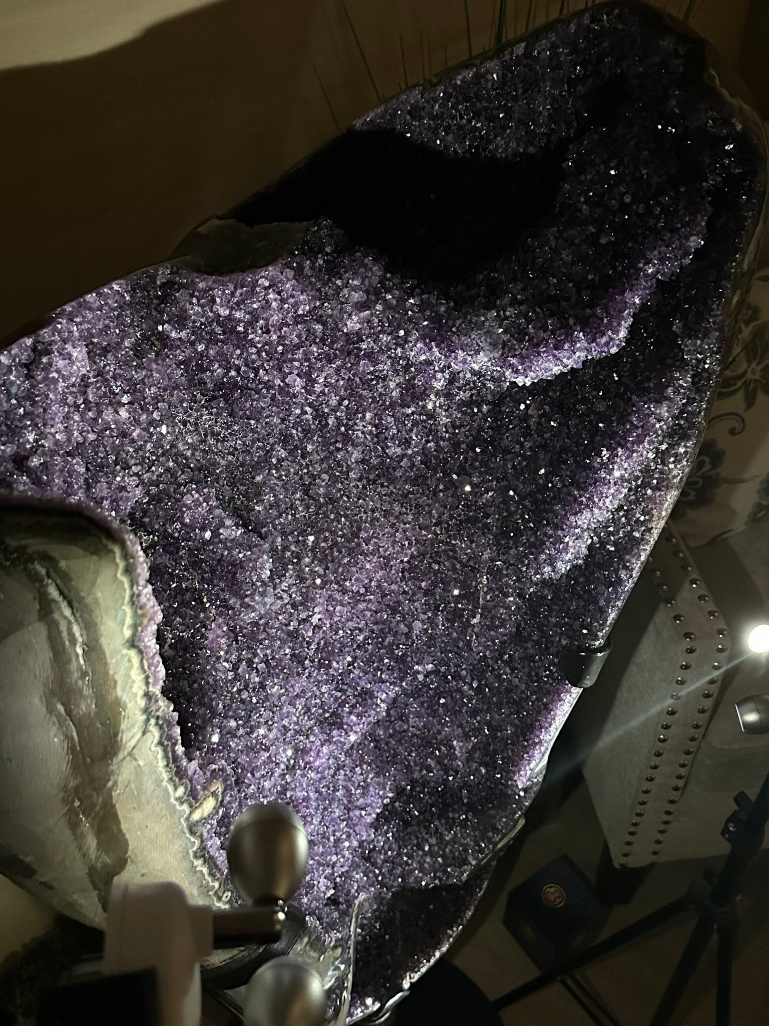 Super Quality Uruguayan Amethyst Cluster on Rotating Stand, 227.1 lbs & 53.1" Tall #5492 - 0035 - Brazil GemsBrazil GemsSuper Quality Uruguayan Amethyst Cluster on Rotating Stand, 227.1 lbs & 53.1" Tall #5492 - 0035Clusters on Rotating Bases5492 - 0035