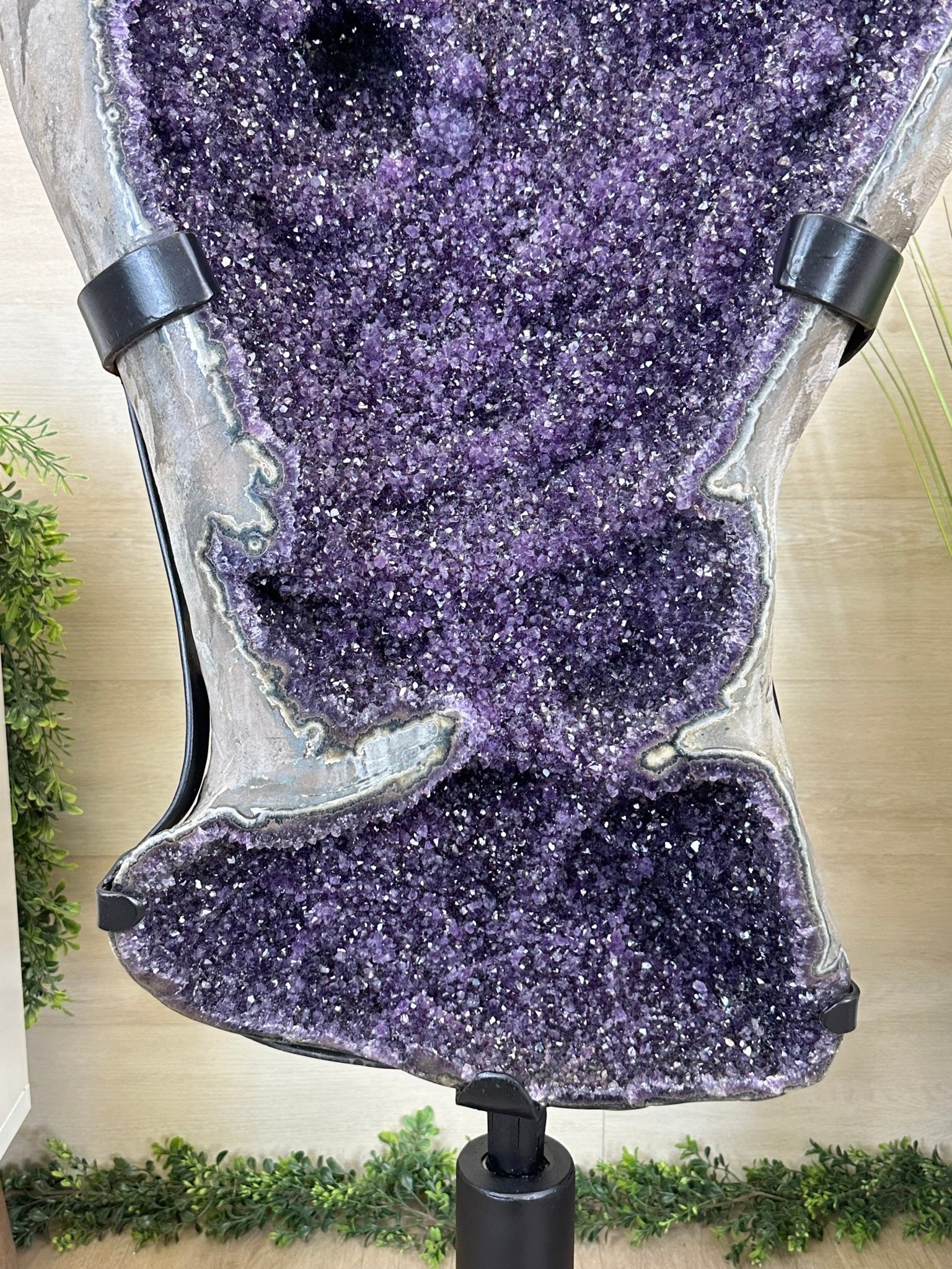 Super Quality Uruguayan Amethyst Cluster on Rotating Stand, 227.1 lbs & 53.1" Tall #5492 - 0035 - Brazil GemsBrazil GemsSuper Quality Uruguayan Amethyst Cluster on Rotating Stand, 227.1 lbs & 53.1" Tall #5492 - 0035Clusters on Rotating Bases5492 - 0035