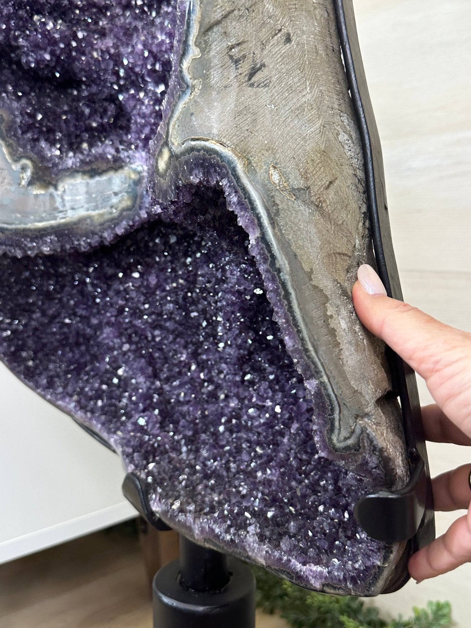 Super Quality Uruguayan Amethyst Cluster on Rotating Stand, 227.1 lbs & 53.1" Tall #5492 - 0035 - Brazil GemsBrazil GemsSuper Quality Uruguayan Amethyst Cluster on Rotating Stand, 227.1 lbs & 53.1" Tall #5492 - 0035Clusters on Rotating Bases5492 - 0035