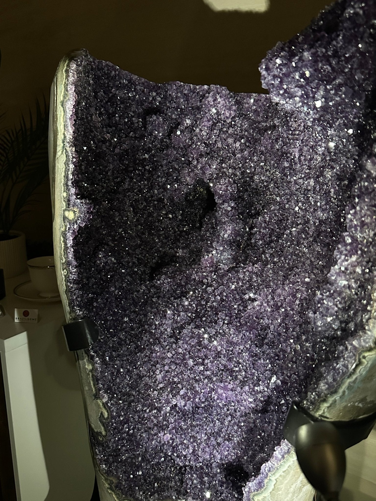 Super Quality Uruguayan Amethyst Cluster on Rotating Stand, 227.1 lbs & 53.1" Tall #5492 - 0035 - Brazil GemsBrazil GemsSuper Quality Uruguayan Amethyst Cluster on Rotating Stand, 227.1 lbs & 53.1" Tall #5492 - 0035Clusters on Rotating Bases5492 - 0035