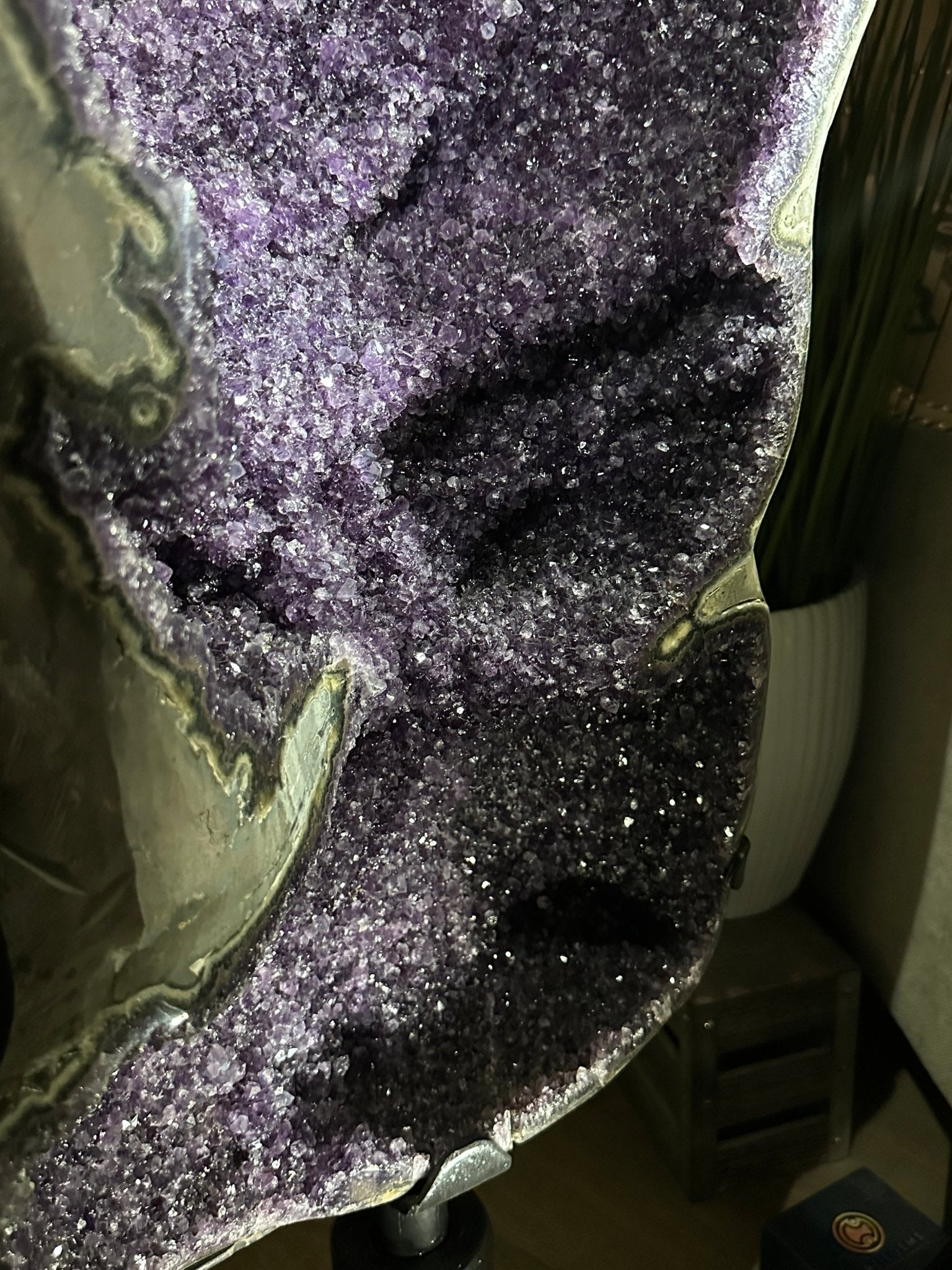 Super Quality Uruguayan Amethyst Cluster on Rotating Stand, 227.1 lbs & 53.1" Tall #5492 - 0035 - Brazil GemsBrazil GemsSuper Quality Uruguayan Amethyst Cluster on Rotating Stand, 227.1 lbs & 53.1" Tall #5492 - 0035Clusters on Rotating Bases5492 - 0035