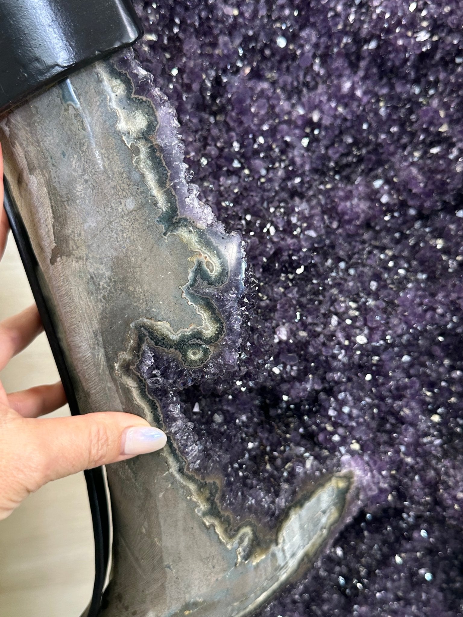 Super Quality Uruguayan Amethyst Cluster on Rotating Stand, 227.1 lbs & 53.1" Tall #5492 - 0035 - Brazil GemsBrazil GemsSuper Quality Uruguayan Amethyst Cluster on Rotating Stand, 227.1 lbs & 53.1" Tall #5492 - 0035Clusters on Rotating Bases5492 - 0035