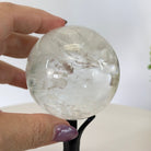 Super Quartz Clear Quartz Sphere on a Metal Base, 0.9 lbs & 5.2" Tall #5631 - 0018 - Brazil GemsBrazil GemsSuper Quartz Clear Quartz Sphere on a Metal Base, 0.9 lbs & 5.2" Tall #5631 - 0018Spheres5631 - 0018