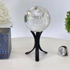 Super Quartz Clear Quartz Sphere on a Metal Base, 0.9 lbs & 5.2" Tall #5631 - 0018 - Brazil GemsBrazil GemsSuper Quartz Clear Quartz Sphere on a Metal Base, 0.9 lbs & 5.2" Tall #5631 - 0018Spheres5631 - 0018