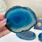 Teal Agate Coasters w/ silicone bumpers, 3.5" to 4.5" each, 4 - piece set Model #5202TEAL by Brazil Gems - Brazil GemsBrazil GemsTeal Agate Coasters w/ silicone bumpers, 3.5" to 4.5" each, 4 - piece set Model #5202TEAL by Brazil GemsCoaster Sets5202TEAL