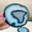 Teal Agate Coasters w/ silicone bumpers, 3.5" to 4.5" each, 4 - piece set Model #5202TEAL by Brazil Gems - Brazil GemsBrazil GemsTeal Agate Coasters w/ silicone bumpers, 3.5" to 4.5" each, 4 - piece set Model #5202TEAL by Brazil GemsCoaster Sets5202TEAL