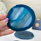 Teal Agate Coasters w/ silicone bumpers, 3.5" to 4.5" each, 4 - piece set Model #5202TEAL by Brazil Gems - Brazil GemsBrazil GemsTeal Agate Coasters w/ silicone bumpers, 3.5" to 4.5" each, 4 - piece set Model #5202TEAL by Brazil GemsCoaster Sets5202TEAL