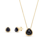 Teardrop Shaped Gold Plated Necklace & Earring Set w/ Natural Gemstones - Brazil GemsBrazil GemsTeardrop Shaped Gold Plated Necklace & Earring Set w/ Natural GemstonesNecklace & Earring Set14GP0424 - 130