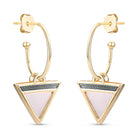 Triangles 18K Gold Plated & Black Rhodium Earrings w/ 4 Interchangeable Gemstone Pairs - Brazil GemsBrazil GemsTriangles 18K Gold Plated & Black Rhodium Earrings w/ 4 Interchangeable Gemstone PairsEarrings11GP9050 - 499