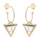 Triangles 18K Gold Plated & Black Rhodium Earrings w/ 4 Interchangeable Gemstone Pairs - Brazil GemsBrazil GemsTriangles 18K Gold Plated & Black Rhodium Earrings w/ 4 Interchangeable Gemstone PairsEarrings11GP9050 - 499