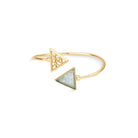 Triangles Gold Plated Cuff Bracelet w/ Natural Gemstones - Brazil GemsBrazil GemsTriangles Gold Plated Cuff Bracelet w/ Natural GemstonesBracelet10GP6102 - 112