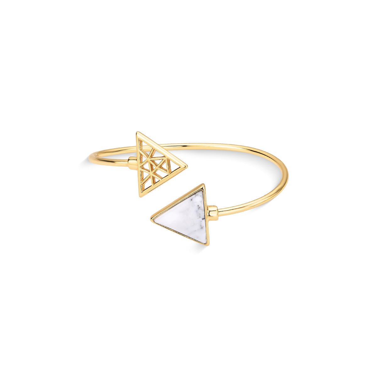 Triangles Gold Plated Cuff Bracelet w/ Natural Gemstones - Brazil GemsBrazil GemsTriangles Gold Plated Cuff Bracelet w/ Natural GemstonesBracelet10GP6102 - 114