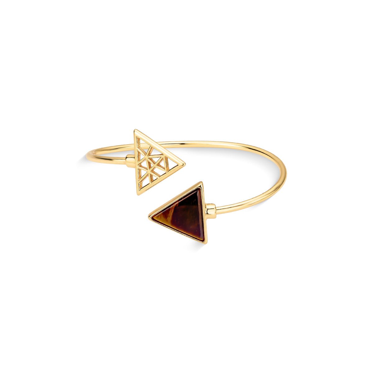 Triangles Gold Plated Cuff Bracelet w/ Natural Gemstones - Brazil GemsBrazil GemsTriangles Gold Plated Cuff Bracelet w/ Natural GemstonesBracelet10GP6102 - 132