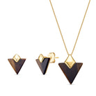 Triangles Gold Plated Necklace & Earring Set w/ Natural Gemstones - Brazil GemsBrazil GemsTriangles Gold Plated Necklace & Earring Set w/ Natural GemstonesNecklace & Earring Set14GP9577 - 132