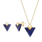 Triangles Gold Plated Necklace & Earring Set w/ Natural Gemstones - Brazil GemsBrazil GemsTriangles Gold Plated Necklace & Earring Set w/ Natural GemstonesNecklace & Earring Set14GP9578 - 130