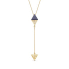 Triangular Plate Gemstone with Gold Design 18K Gold Plated Lariat Necklace - Brazil GemsBrazil GemsTriangular Plate Gemstone with Gold Design 18K Gold Plated Lariat NecklaceNecklace12GP6108 - 104