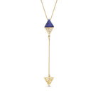 Triangular Plate Gemstone with Gold Design 18K Gold Plated Lariat Necklace - Brazil GemsBrazil GemsTriangular Plate Gemstone with Gold Design 18K Gold Plated Lariat NecklaceNecklace12GP6108 - 130