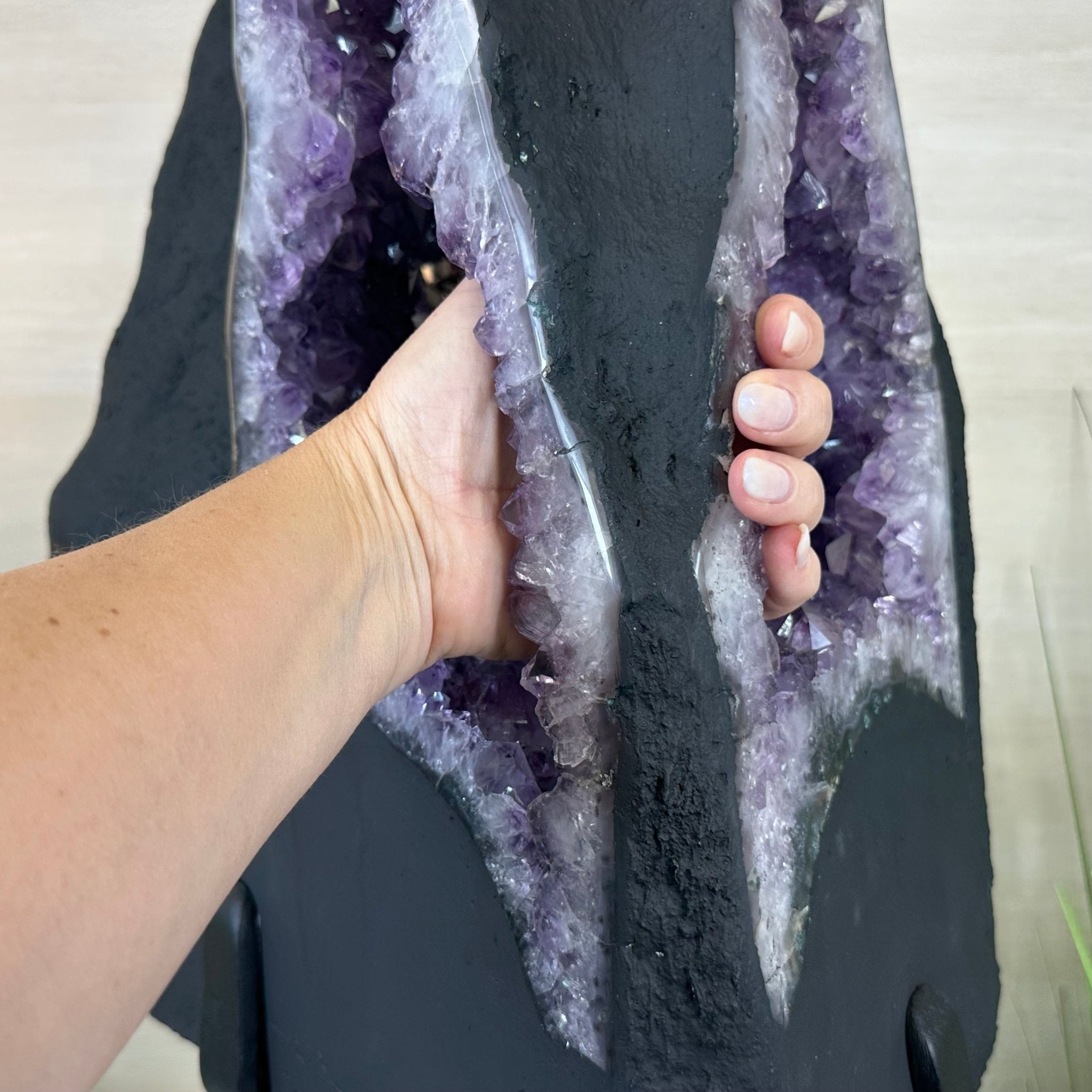 Unique Amethyst Cluster of 4 Cathedrals on a Rotating Stand, 125.7 lbs & 29.8" Tall #5492 - 0036 - Brazil GemsBrazil GemsUnique Amethyst Cluster of 4 Cathedrals on a Rotating Stand, 125.7 lbs & 29.8" Tall #5492 - 0036Clusters on Rotating Bases5492 - 0036