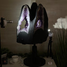 Unique Amethyst Cluster of 4 Cathedrals on a Rotating Stand, 125.7 lbs & 29.8" Tall #5492 - 0036 - Brazil GemsBrazil GemsUnique Amethyst Cluster of 4 Cathedrals on a Rotating Stand, 125.7 lbs & 29.8" Tall #5492 - 0036Clusters on Rotating Bases5492 - 0036