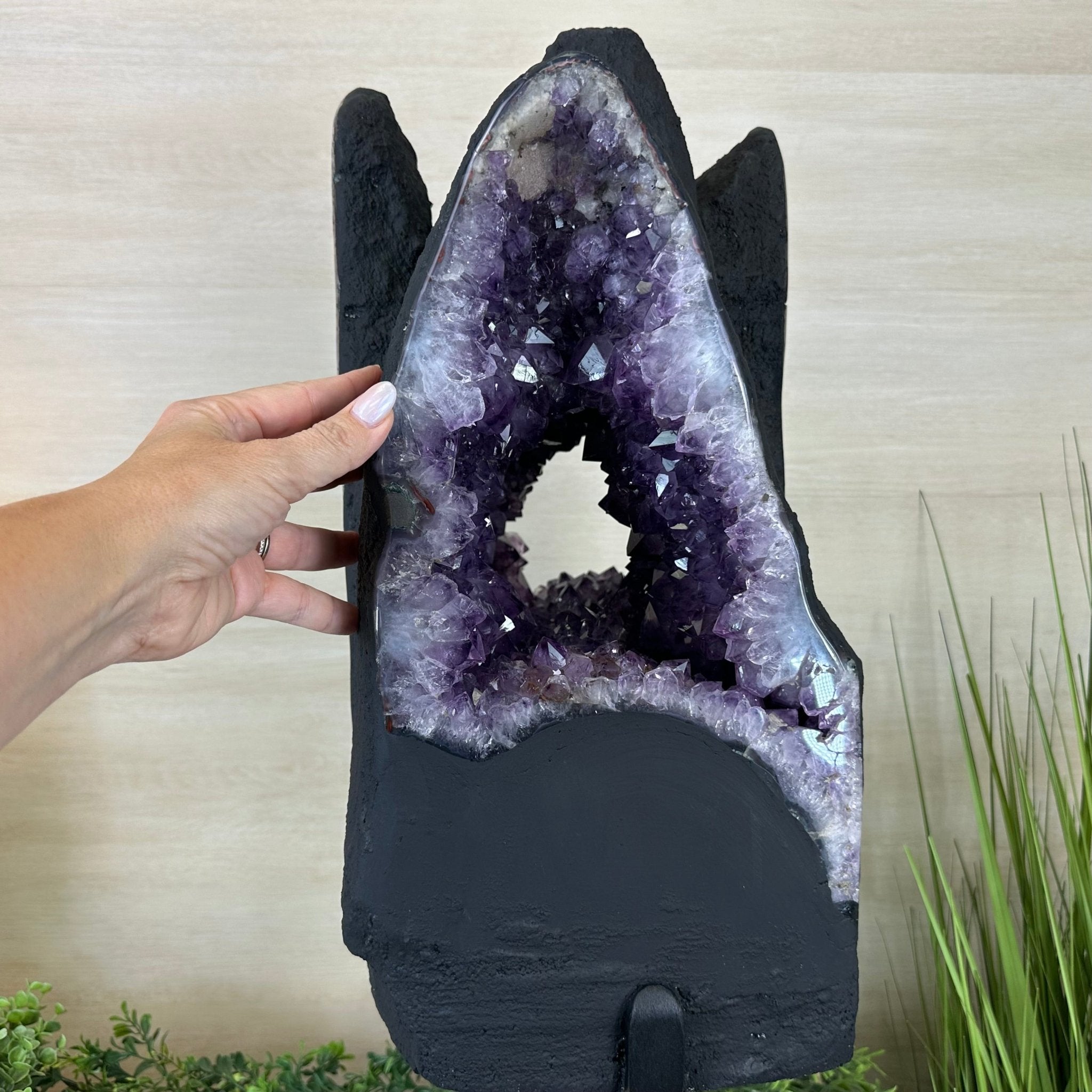 Unique Amethyst Cluster of 4 Cathedrals on a Rotating Stand, 125.7 lbs & 29.8" Tall #5492 - 0036 - Brazil GemsBrazil GemsUnique Amethyst Cluster of 4 Cathedrals on a Rotating Stand, 125.7 lbs & 29.8" Tall #5492 - 0036Clusters on Rotating Bases5492 - 0036