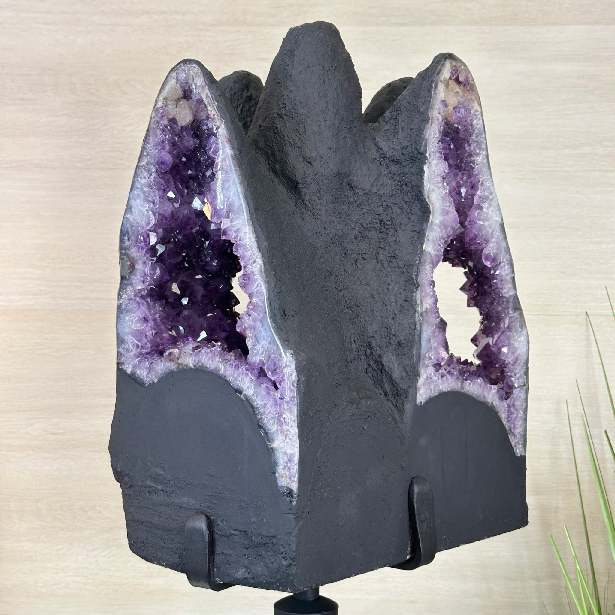 Unique Amethyst Cluster of 4 Cathedrals on a Rotating Stand, 125.7 lbs & 29.8" Tall #5492 - 0036 - Brazil GemsBrazil GemsUnique Amethyst Cluster of 4 Cathedrals on a Rotating Stand, 125.7 lbs & 29.8" Tall #5492 - 0036Clusters on Rotating Bases5492 - 0036