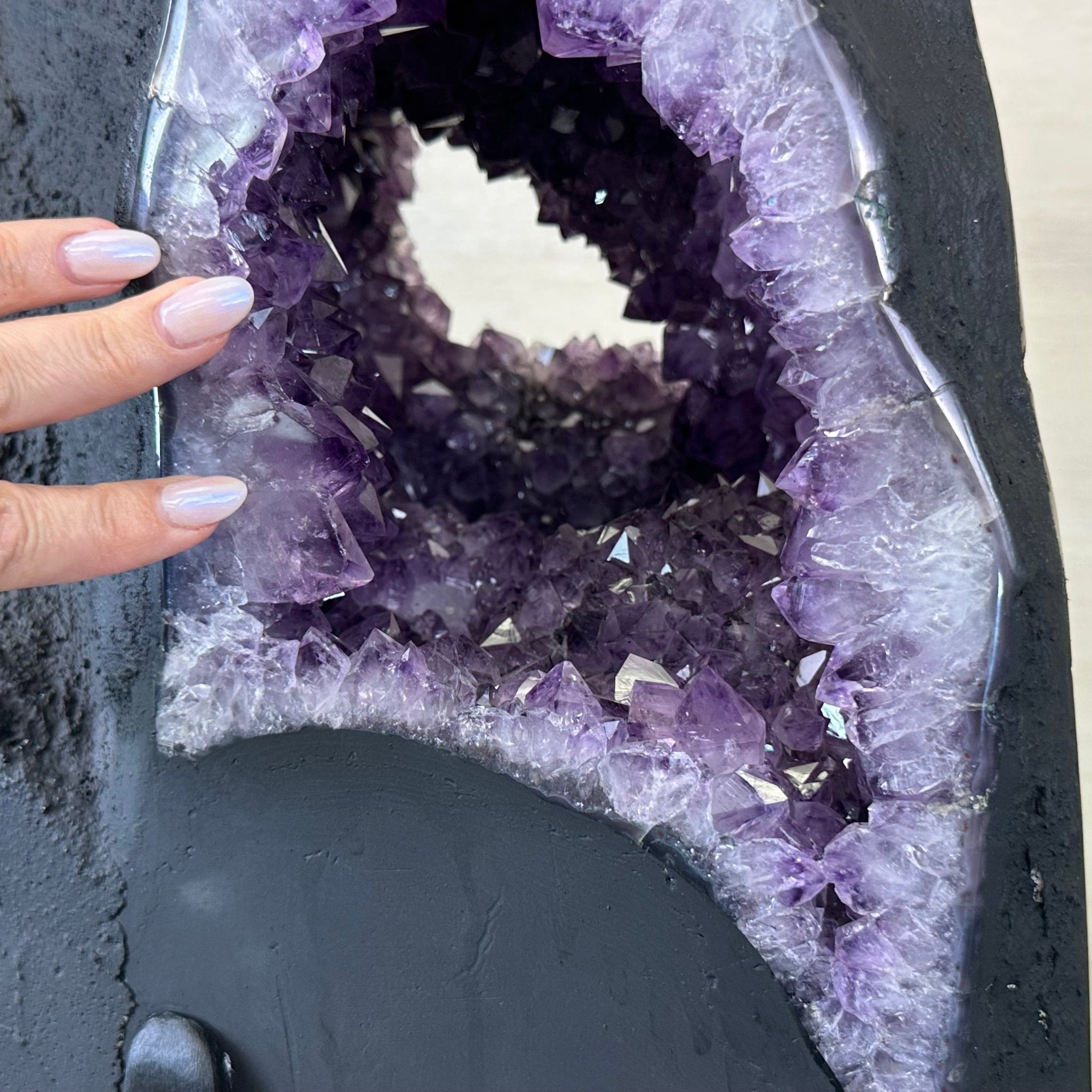 Unique Amethyst Cluster of 4 Cathedrals on a Rotating Stand, 125.7 lbs & 29.8" Tall #5492 - 0036 - Brazil GemsBrazil GemsUnique Amethyst Cluster of 4 Cathedrals on a Rotating Stand, 125.7 lbs & 29.8" Tall #5492 - 0036Clusters on Rotating Bases5492 - 0036